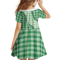 Green Hawaii Palaka Family Matching Off Shoulder Short Dress and Hawaiian Shirt Hawaiian Pikake Lei LT05 - Polynesian Pride
