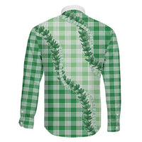 Green Hawaii Palaka Family Matching Off Shoulder Short Dress and Hawaiian Shirt Hawaiian Pikake Lei LT05 - Polynesian Pride
