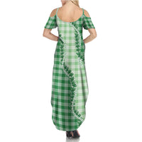 Green Hawaii Palaka Family Matching Summer Maxi Dress and Hawaiian Shirt Hawaiian Pikake Lei LT05 - Polynesian Pride