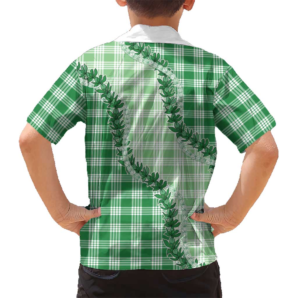 Green Hawaii Palaka Hawaiian Shirt Hawaiian Pikake Lei