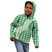 Green Hawaii Palaka Kid Hoodie Hawaiian Pikake Lei