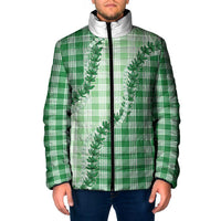 Green Hawaii Palaka Padded Jacket Hawaiian Pikake Lei