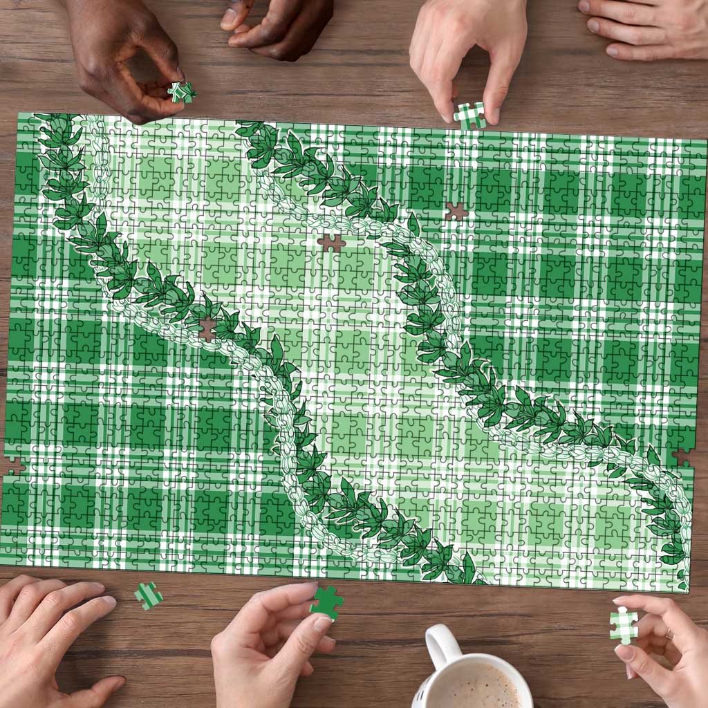 Green Hawaii Palaka Puzzle Hawaiian Pikake Lei