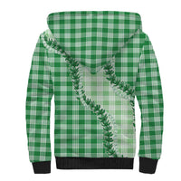 Green Hawaii Palaka Sherpa Hoodie Hawaiian Pikake Lei