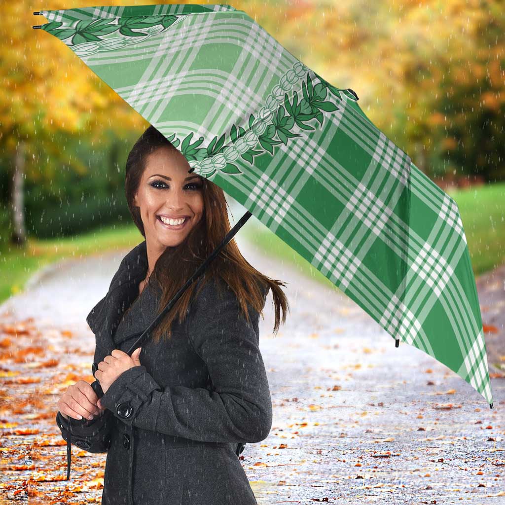 Green Hawaii Palaka Umbrella Hawaiian Pikake Lei