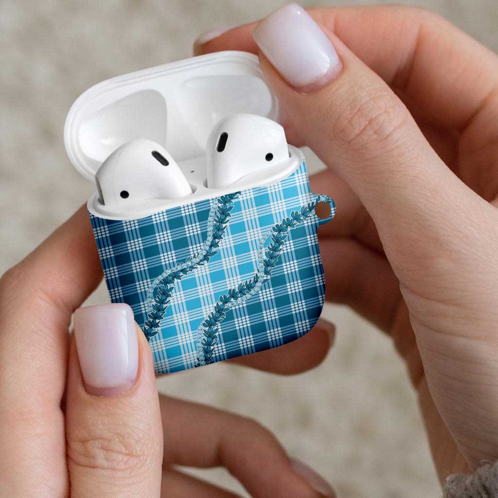 Blue Hawaii Palaka AirPods Case Hawaiian Pikake Lei