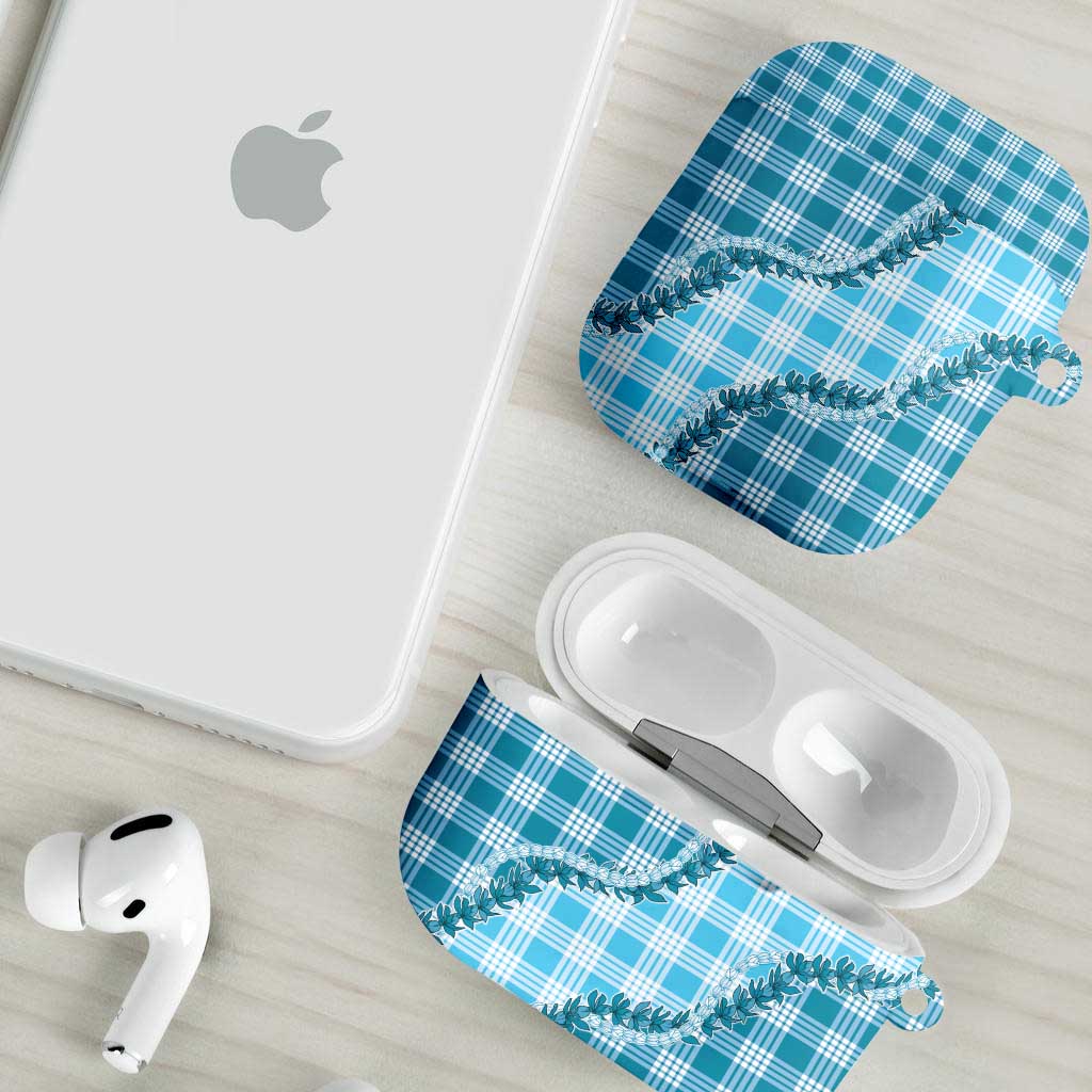 Blue Hawaii Palaka AirPods Case Hawaiian Pikake Lei