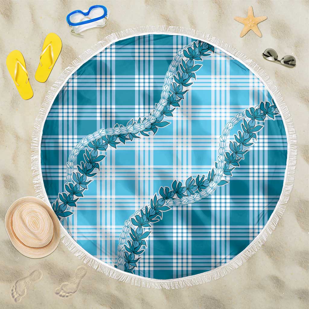Blue Hawaii Palaka Beach Blanket Hawaiian Pikake Lei LT05 One Size 150cm Blue - Polynesian Pride