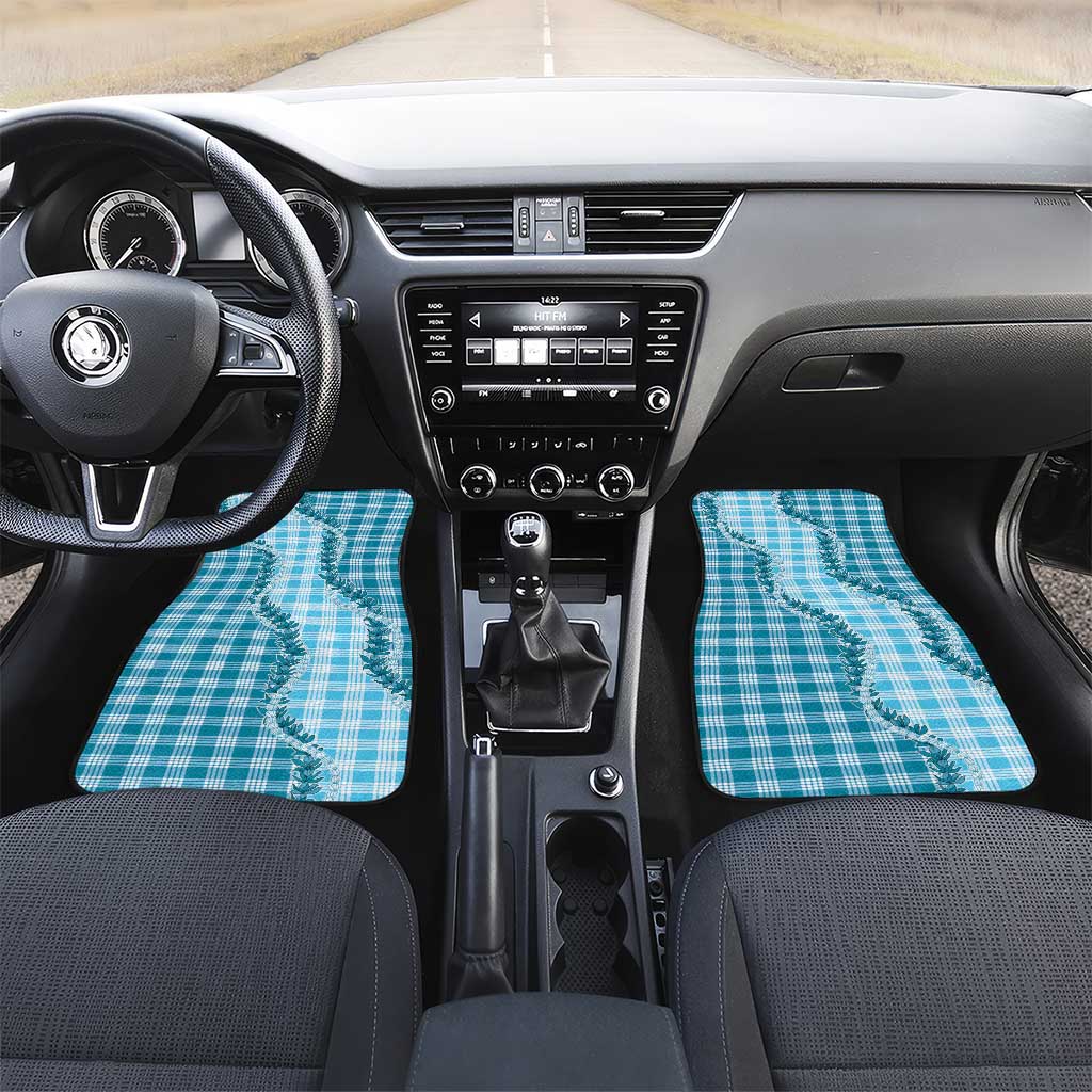 Blue Hawaii Palaka Car Mats Hawaiian Pikake Lei