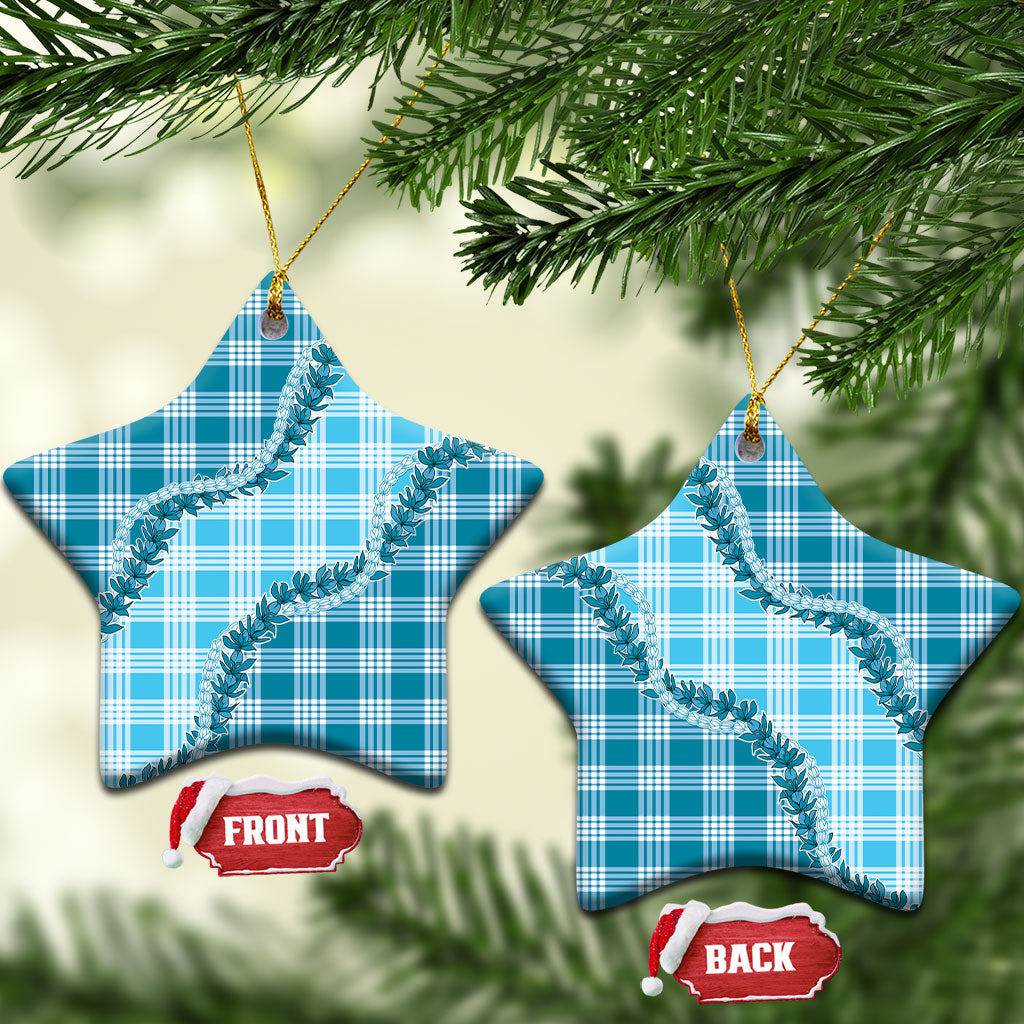 Blue Hawaii Palaka Ceramic Ornament Hawaiian Pikake Lei LT05 Star Blue - Polynesian Pride