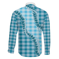 Blue Hawaii Palaka Family Matching Puletasi and Hawaiian Shirt Hawaiian Pikake Lei LT05 - Polynesian Pride