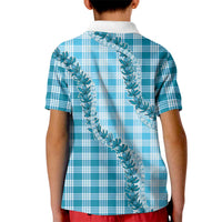 Blue Hawaii Palaka Kid Polo Shirt Hawaiian Pikake Lei