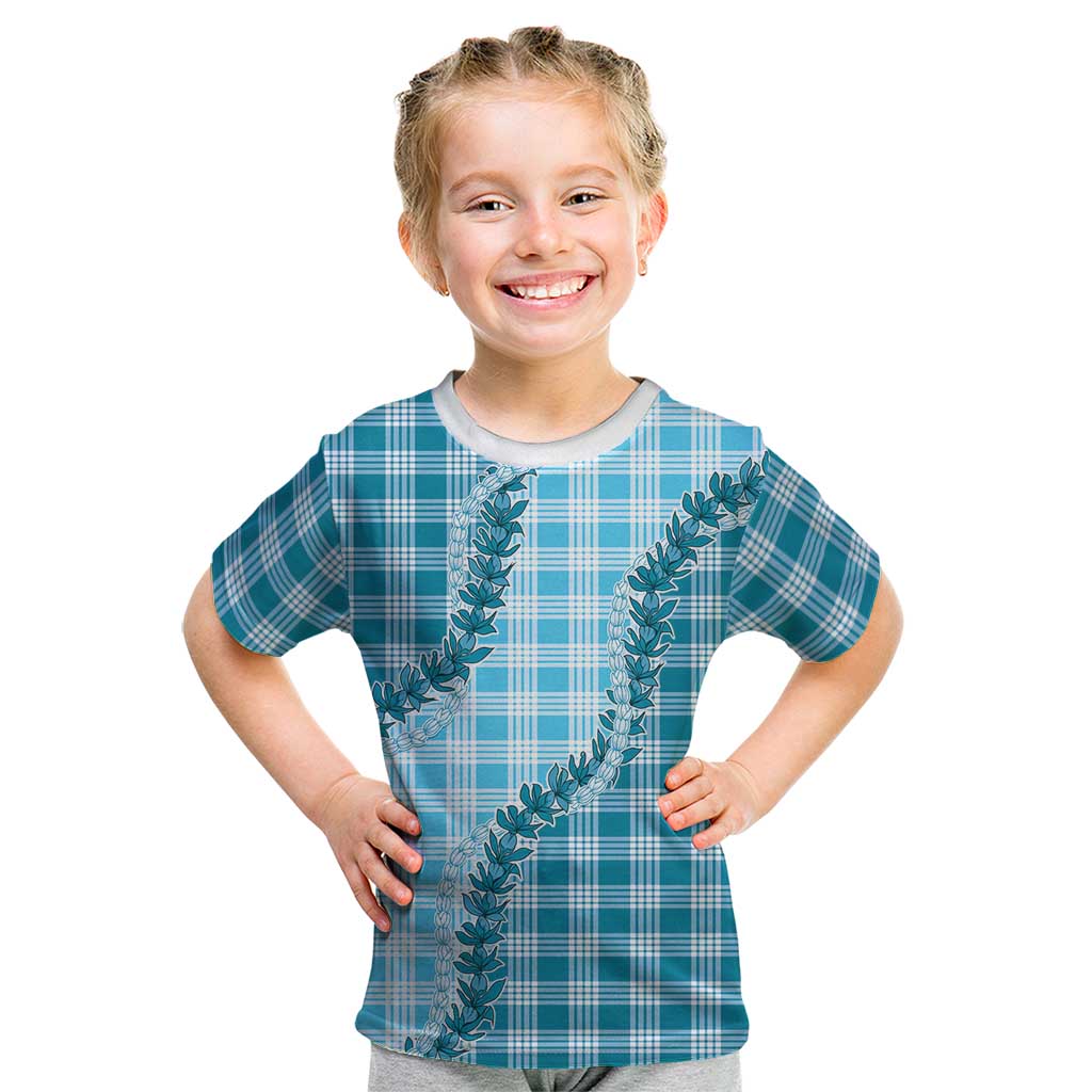 Blue Hawaii Palaka Kid T Shirt Hawaiian Pikake Lei