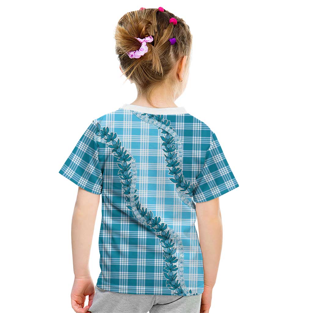 Blue Hawaii Palaka Kid T Shirt Hawaiian Pikake Lei