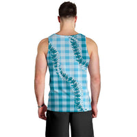 Blue Hawaii Palaka Men Tank Top Hawaiian Pikake Lei