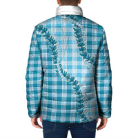Blue Hawaii Palaka Padded Jacket Hawaiian Pikake Lei