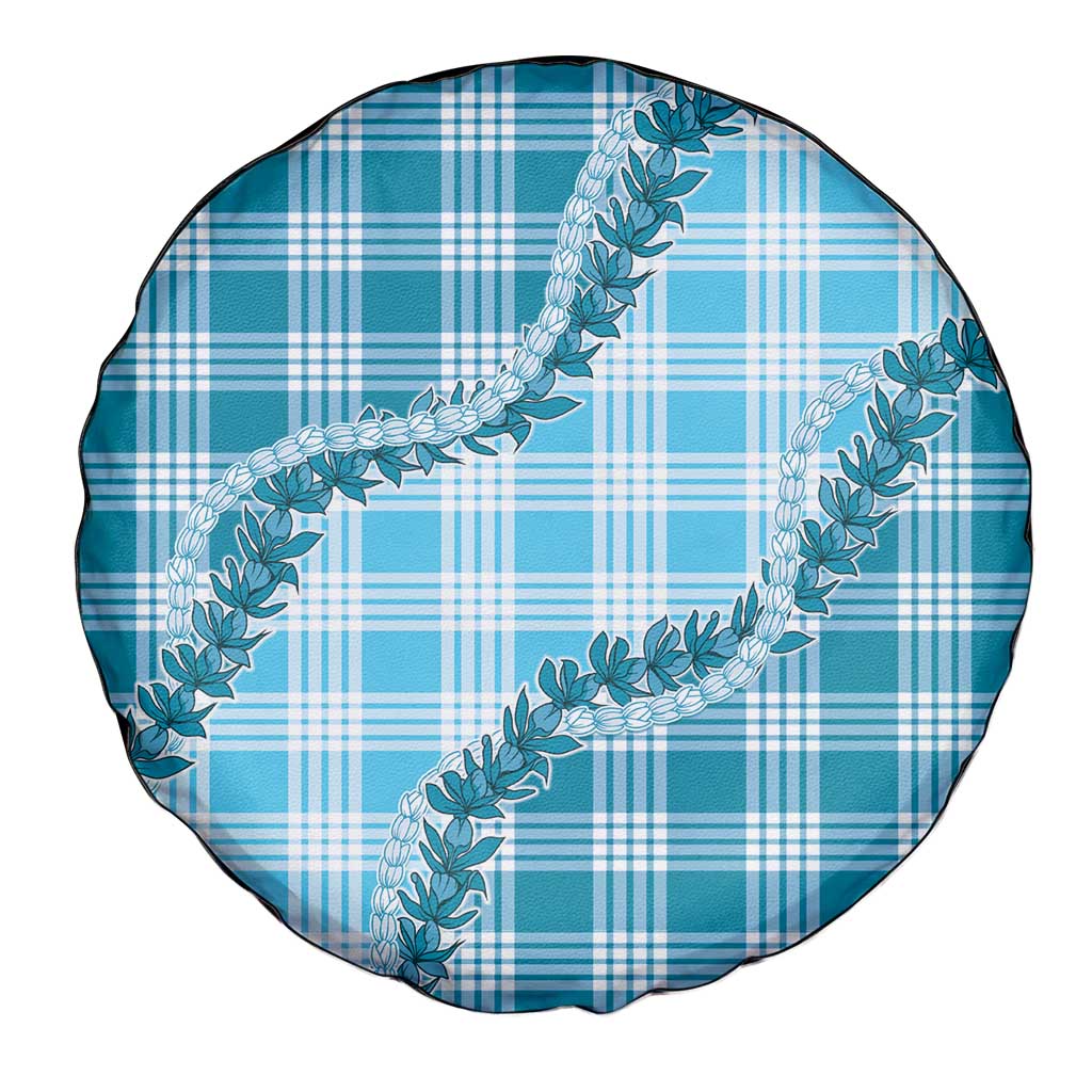 Blue Hawaii Palaka Spare Tire Cover Hawaiian Pikake Lei