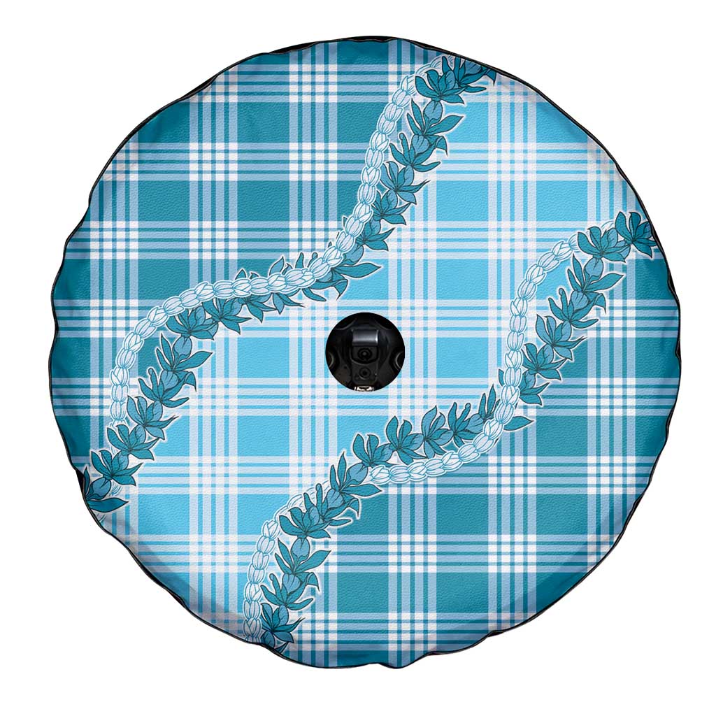 Blue Hawaii Palaka Spare Tire Cover Hawaiian Pikake Lei