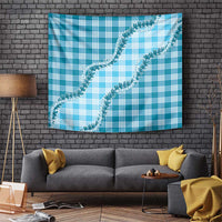 Blue Hawaii Palaka Tapestry Hawaiian Pikake Lei