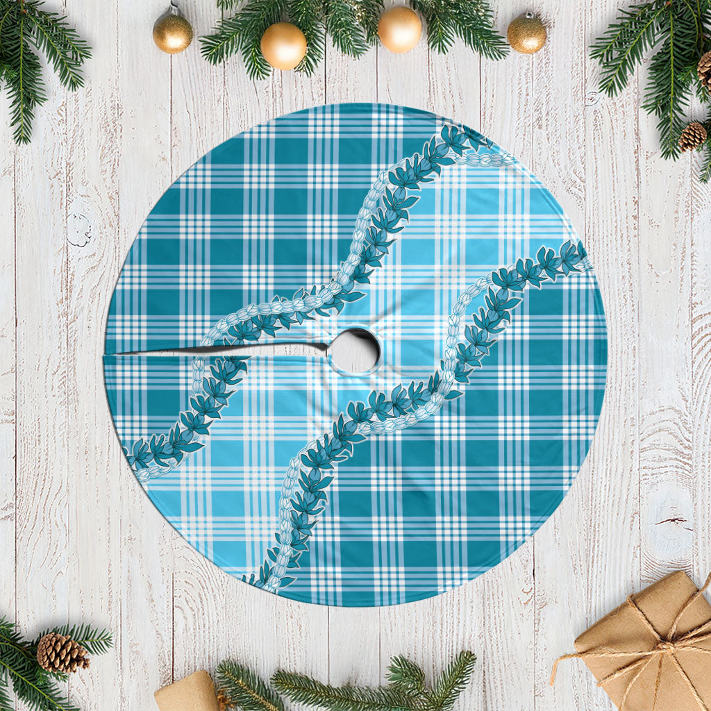 Blue Hawaii Palaka Tree Skirt Hawaiian Pikake Lei LT05 Casual Blue - Polynesian Pride