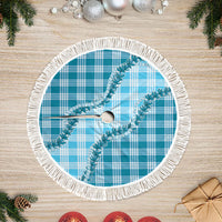 Blue Hawaii Palaka Tree Skirt Hawaiian Pikake Lei LT05 Fringed Blue - Polynesian Pride