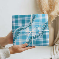 Blue Hawaii Palaka Wrapping Paper Hawaiian Pikake Lei