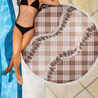 Beige Hawaii Palaka Beach Blanket Hawaiian Pikake Lei