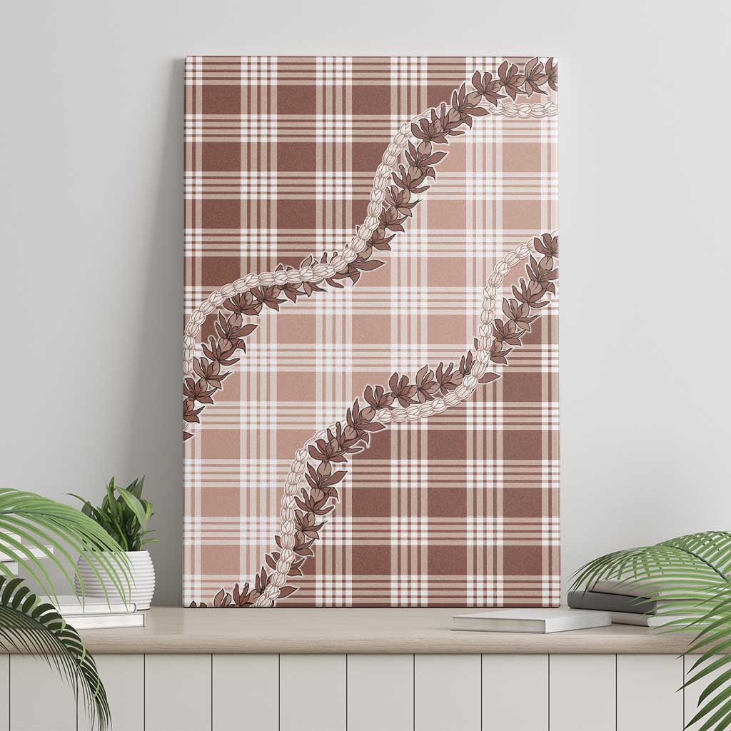 Beige Hawaii Palaka Canvas Wall Art Hawaiian Pikake Lei