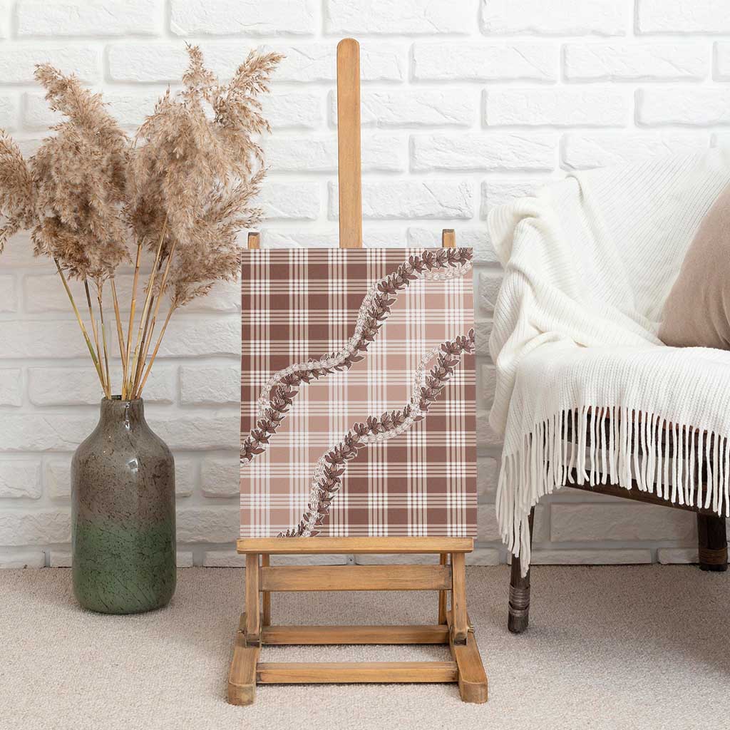 Beige Hawaii Palaka Canvas Wall Art Hawaiian Pikake Lei