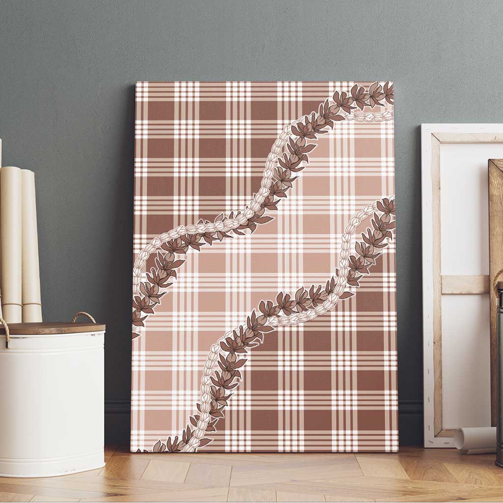 Beige Hawaii Palaka Canvas Wall Art Hawaiian Pikake Lei