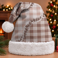 Beige Hawaii Palaka Christmas Santa Hat Hawaiian Pikake Lei LT05 With Fur Beige - Polynesian Pride