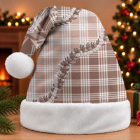 Beige Hawaii Palaka Christmas Santa Hat Hawaiian Pikake Lei LT05 Without Fur Beige - Polynesian Pride