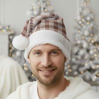 Beige Hawaii Palaka Christmas Santa Hat Hawaiian Pikake Lei LT05 - Polynesian Pride