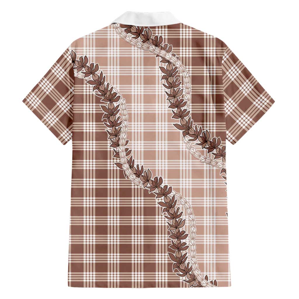 Beige Hawaii Palaka Family Matching Mermaid Dress and Hawaiian Shirt Hawaiian Pikake Lei LT05 - Polynesian Pride