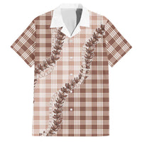 Beige Hawaii Palaka Family Matching Off Shoulder Maxi Dress and Hawaiian Shirt Hawaiian Pikake Lei LT05 Dad's Shirt - Short Sleeve Beige - Polynesian Pride