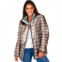 Beige Hawaii Palaka Padded Jacket Hawaiian Pikake Lei