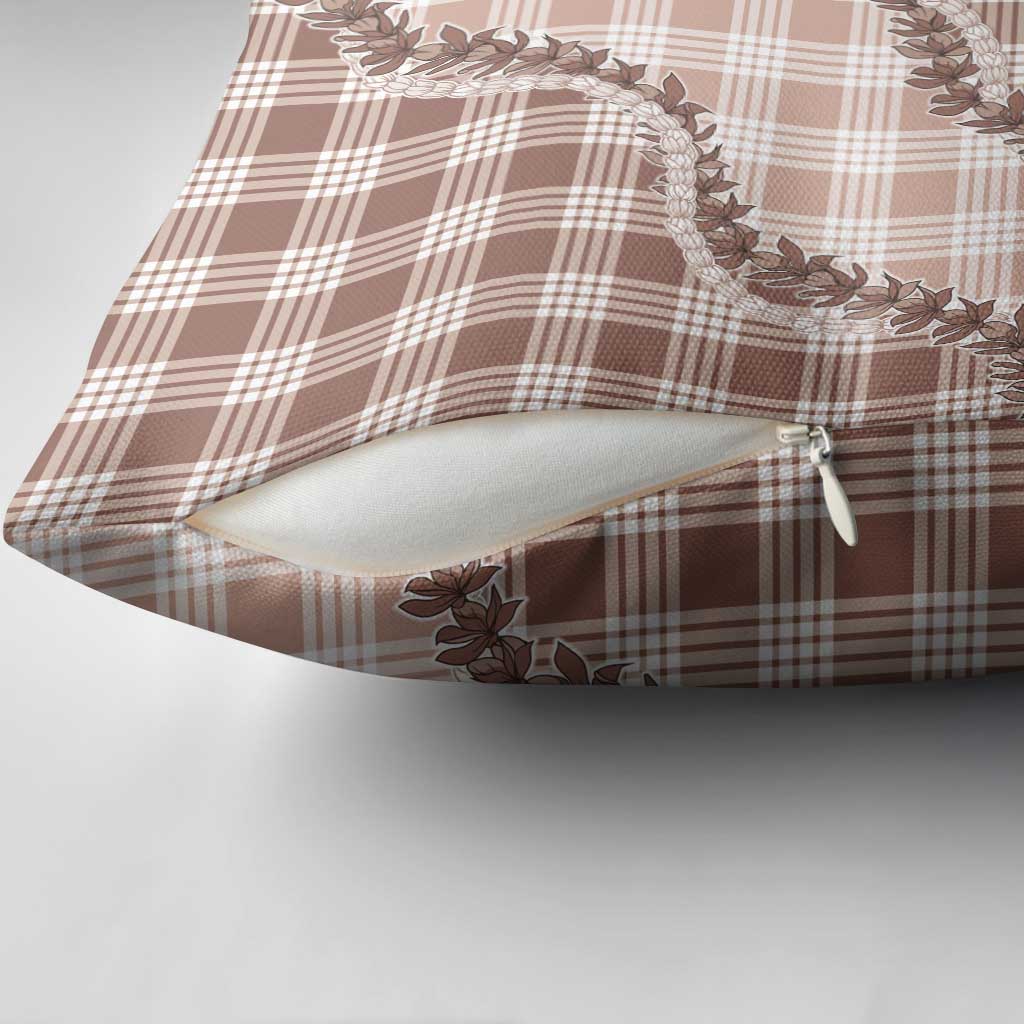 Beige Hawaii Palaka Pillow Cover Hawaiian Pikake Lei