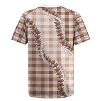 Beige Hawaii Palaka Rugby Jersey Hawaiian Pikake Lei