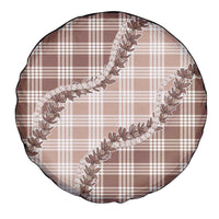 Beige Hawaii Palaka Spare Tire Cover Hawaiian Pikake Lei
