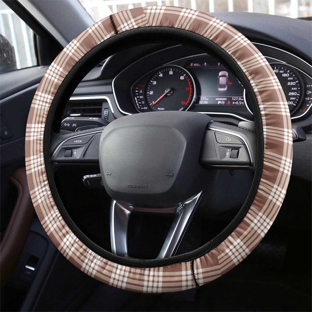 Beige Hawaii Palaka Steering Wheel Cover Hawaiian Pikake Lei