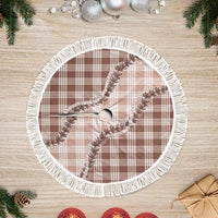 Beige Hawaii Palaka Tree Skirt Hawaiian Pikake Lei LT05 Fringed Beige - Polynesian Pride