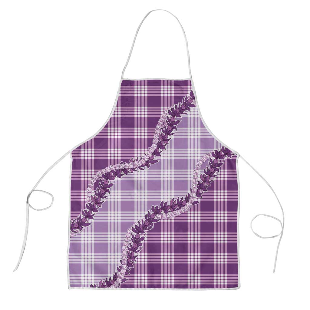 Violet Hawaii Palaka Apron Hawaiian Pikake Lei