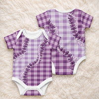 Violet Hawaii Palaka Baby Onesie Hawaiian Pikake Lei