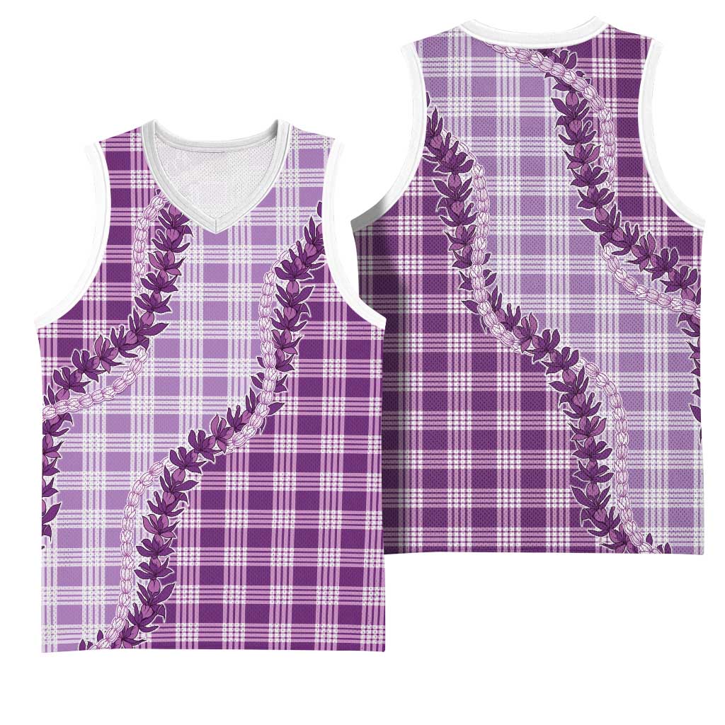 Violet Hawaii Palaka Basketball Jersey Hawaiian Pikake Lei