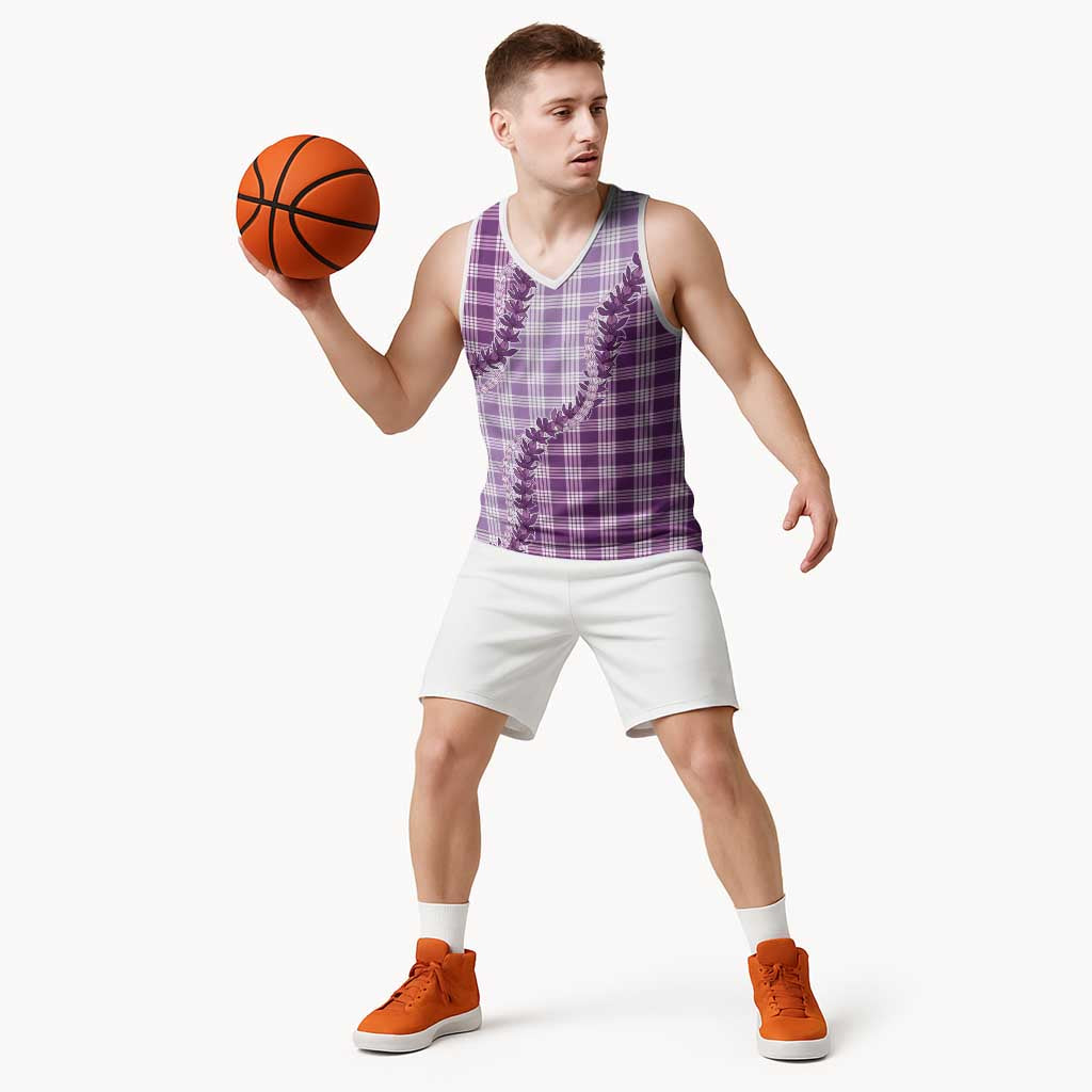 Violet Hawaii Palaka Basketball Jersey Hawaiian Pikake Lei