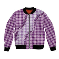 Violet Hawaii Palaka Bomber Jacket Hawaiian Pikake Lei
