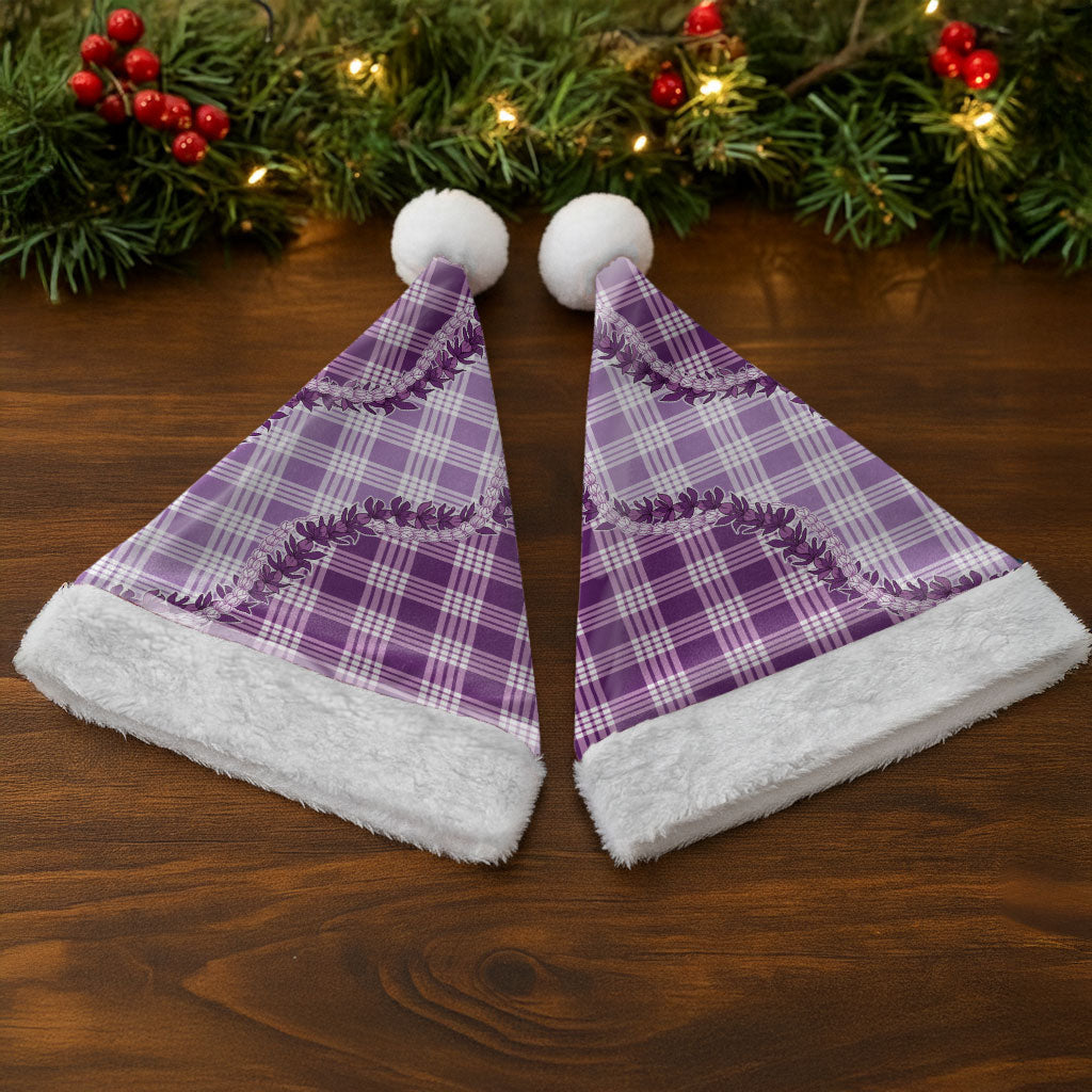 Violet Hawaii Palaka Christmas Santa Hat Hawaiian Pikake Lei LT05 - Polynesian Pride