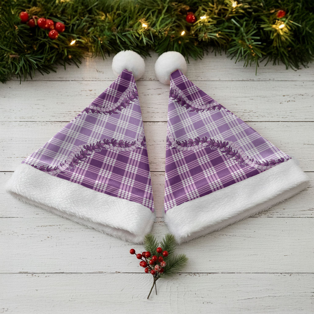 Violet Hawaii Palaka Christmas Santa Hat Hawaiian Pikake Lei LT05 - Polynesian Pride