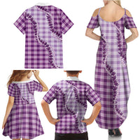 Violet Hawaii Palaka Family Matching Summer Maxi Dress and Hawaiian Shirt Hawaiian Pikake Lei