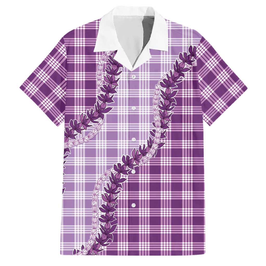 Violet Hawaii Palaka Family Matching Summer Maxi Dress and Hawaiian Shirt Hawaiian Pikake Lei